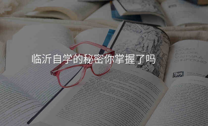 临沂自学的秘密你掌握了吗