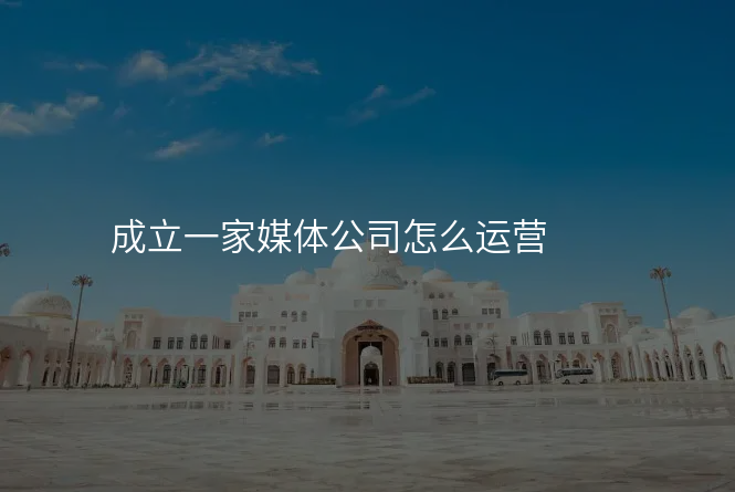 成立一家媒体公司怎么运营