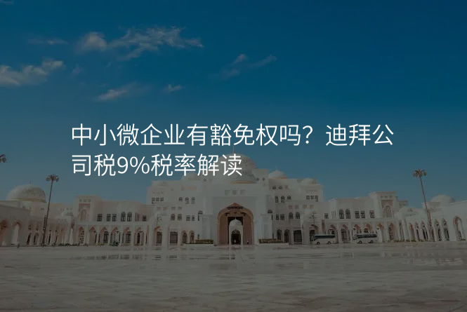 中小微企业有豁免权吗?迪拜公司税9%税率解读