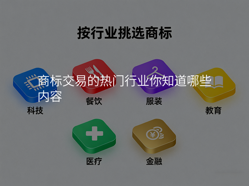 商标交易的热门行业你知道哪些内容