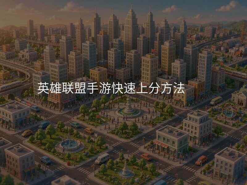 英雄联盟手游快速上分方法