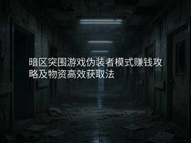 暗区突围游戏伪装者模式赚钱攻略及物资高效获取法